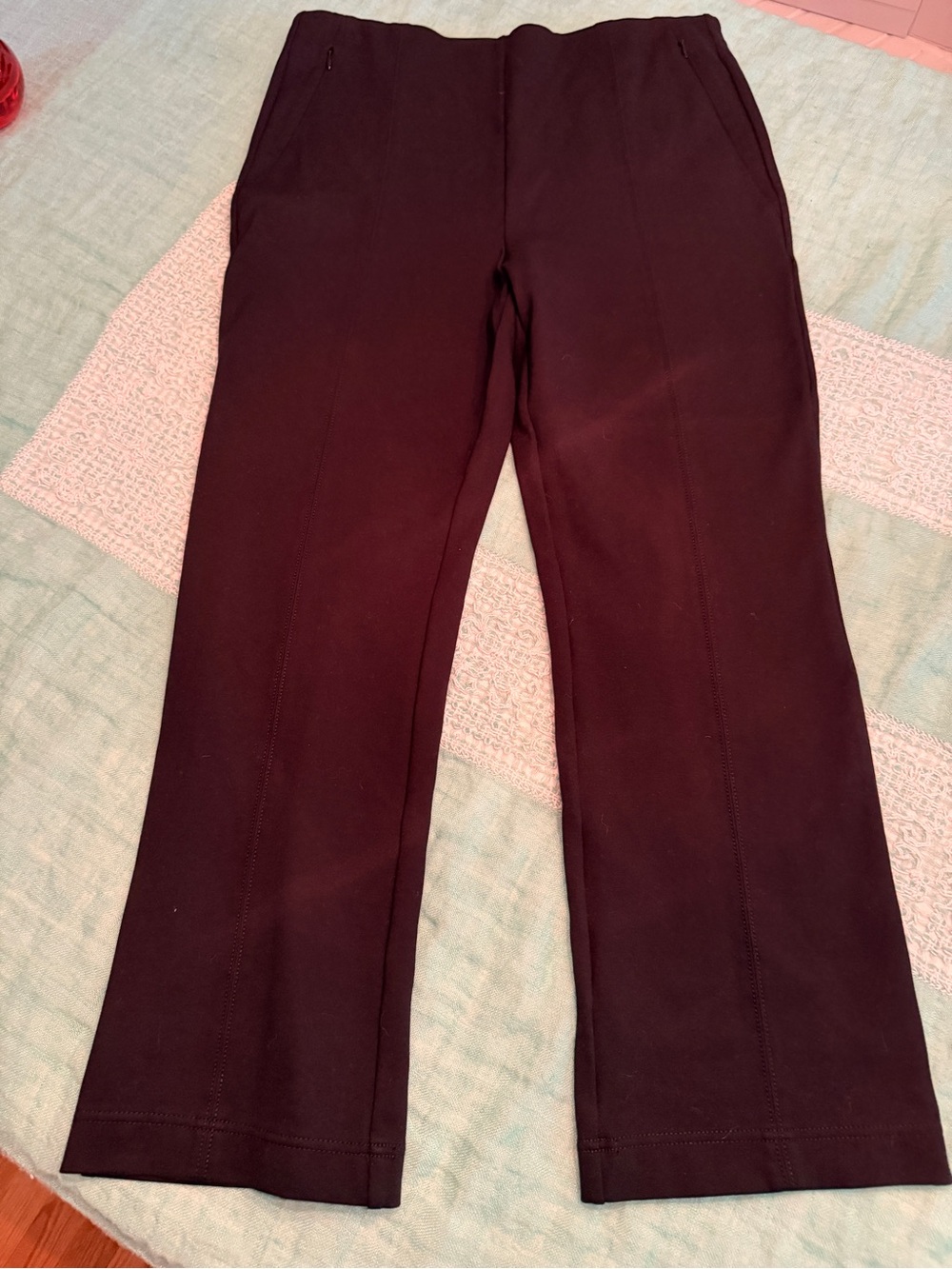 LOFT Black High-Waist Knit Pants L